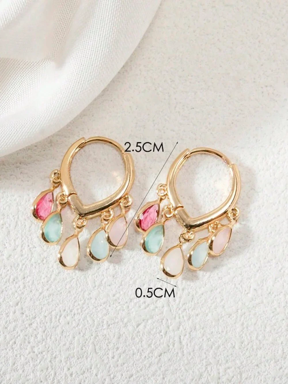Multicolor Elegant Women's High-End Luxury Versatile Gold hoops